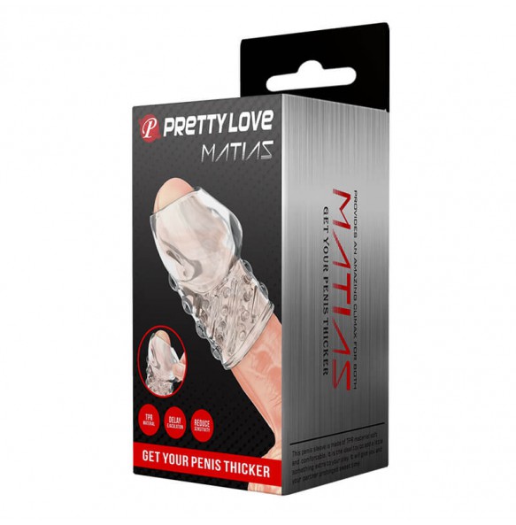 PRETTY LOVE - MATIAS Glans Exposed Penis Sleeve (Transparent)